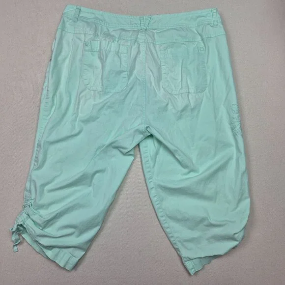 Gloria Vanderbilt Women's Mint Green Pull-On Capri Pants Plus Sz 18W 40/18.5 - Picture 2 of 6
